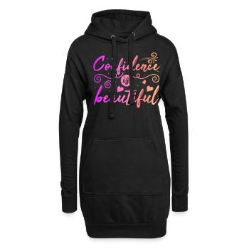 Soyez vous-même ! Confiance en soi, pensée positive, motivation - Sweat-shirt à capuche long Femme - noir - Devant