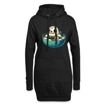 Animal Marin, Animal Marin, Océan, Miso, Soupe, Sceau - Sweat-shirt à capuche long Femme - noir - Devant