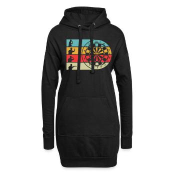 Vintage Dart Dartspieler Geschenk - Hoodie-Kleid - Schwarz - Vorne