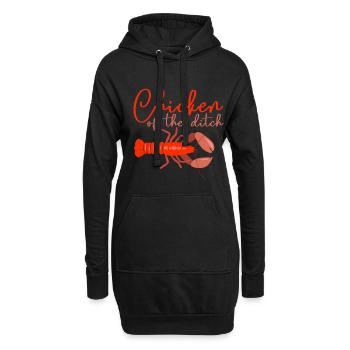 Poulet du fossé - Sweat-shirt à capuche long Femme - noir - Devant