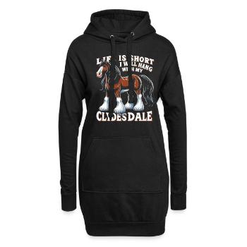 Amateurs de chevaux de trait race de cheval géant Clydesdale - Sweat-shirt à capuche long Femme - noir - Devant