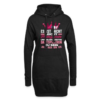 Prinzessin Dart Dartspielerin Geschenkidee - Hoodie-Kleid - Schwarz - Vorne