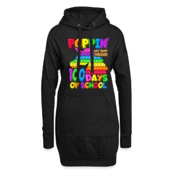 100. Schultag Einhornkostüm 100 Schultage - Hoodie-Kleid - Schwarz - Vorne