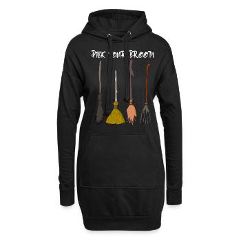 Sorcière Sorcellerie Balai de sorcière Halloween - Sweat-shirt à capuche long Femme - noir - Devant
