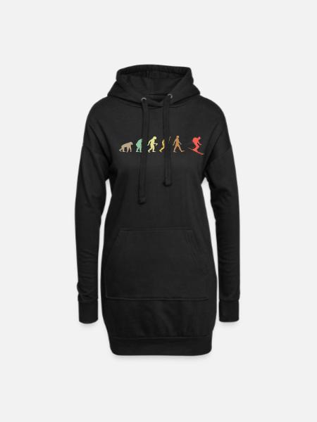 Skifahren Retro Skier Evolution Ski - Hoodie-Kleid - Schwarz