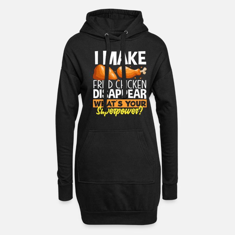 Fried Chicken Superkraft - Hoodie-Kleid - Schwarz