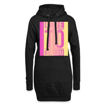 Be you! Selbstvertrauen, positiv Denken Motivation - Hoodie-Kleid - Schwarz - Vorne