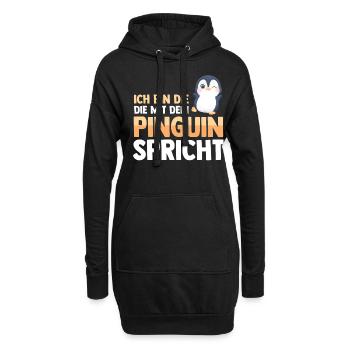 Pinguin - Hoodie-Kleid - Schwarz - Vorne