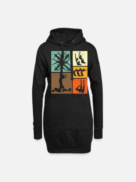 Synchronized Swimming Retro Vintage Swimmer - Hoodie Dress - black