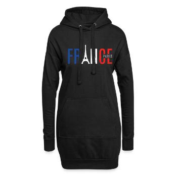 France Paris France Tour Eiffel - Sweat-shirt à capuche long Femme - noir - Devant