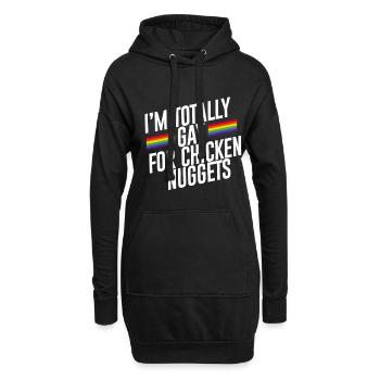 Je Suis Totalement Gay Pour Des Nuggets De Poulet 2 - Sweat-shirt à capuche long Femme - noir - Devant
