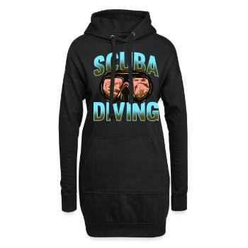 Plongée sous-marine, Plongée sous-marine, Vacances en mer - Sweat-shirt à capuche long Femme - noir - Devant