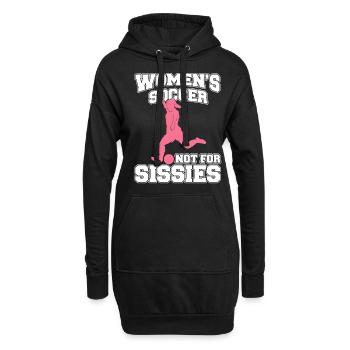 Frauenfußball, Fußball Frauen Soccer Damenfußball - Hoodie-Kleid - Schwarz - Vorne