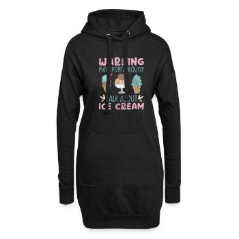 Eiscreme - Hoodie-Kleid - Schwarz - Vorne