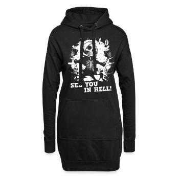 Célébrons en enfer, nous vous verrons en enfer - Sweat-shirt à capuche long Femme - noir - Devant