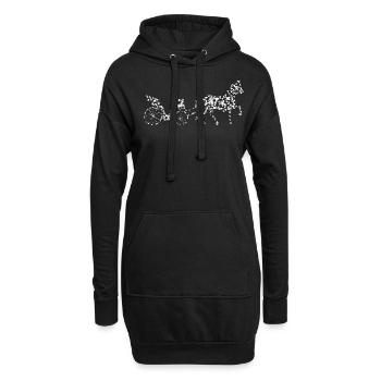 Cocher Calèche - Sweat-shirt à capuche long Femme - noir - Devant