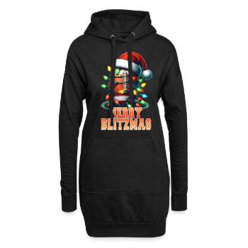 American Football Frohe Blitzmas Festliche Weihnachten - Hoodie-Kleid - Schwarz - Vorne