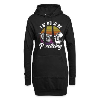 Trompete Trompeter Trompeten Spieler - Hoodie-Kleid - Schwarz - Vorne