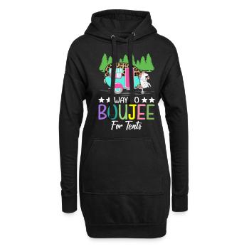 Boujee Camping Weiblicher Glamper - Hoodie-Kleid - Schwarz - Vorne