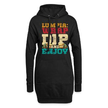 Lumpia Wrap Trempette Et Dégustez - Sweat-shirt à capuche long Femme - noir - Devant