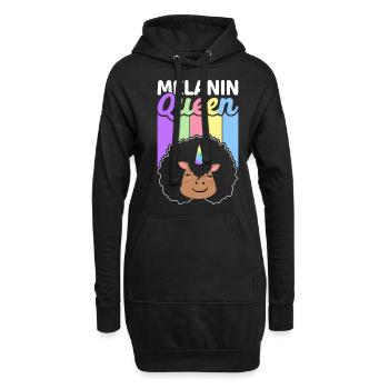 Brown Skin Queen Schwarze Geschichte - Hoodie-Kleid - Schwarz - Vorne