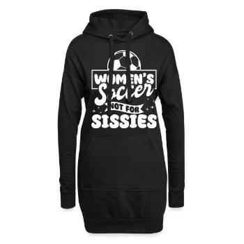 Frauenfußball, Fußball Frauen Soccer Damenfußball - Hoodie-Kleid - Schwarz - Vorne