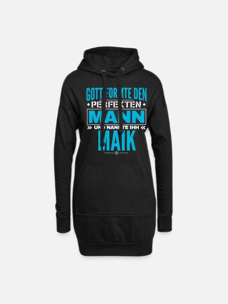 Maik Name Design - Hoodie-Kleid - Schwarz