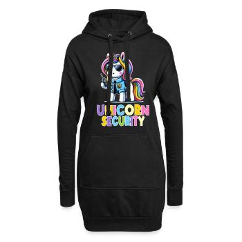 Einhorn Regenbogen Niedliches Einhorn Sicherheit - Hoodie-Kleid - Schwarz - Vorne