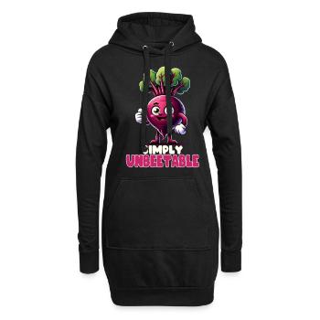 Rote Bete Rote Bete vegan einfach unbeetable veggie - Hoodie-Kleid - Schwarz - Vorne