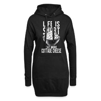 Amateur de fromage cottage - Sweat-shirt à capuche long Femme - noir - Devant
