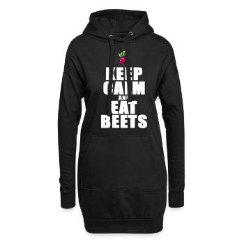 Ruhe bewahren und Rote-Bete essen Grafik - Hoodie-Kleid - Schwarz - Vorne