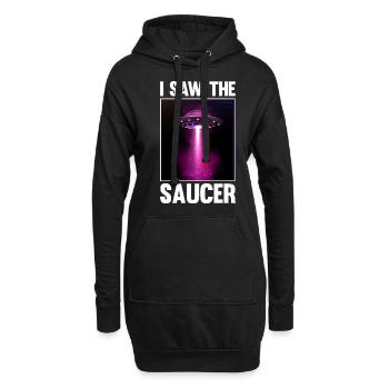 Alien, OVNI, UAP, Espace, Objet volant de l’espace - Sweat-shirt à capuche long Femme - noir - Devant
