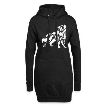 Chien de berger australien Mama Beagle papa - Sweat-shirt à capuche long Femme - noir - Devant