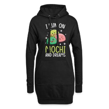 Amateur de mochi kawaii et de desserts japonais Dreams - Sweat-shirt à capuche long Femme - noir - Devant