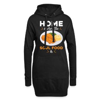 Soul Food cuisine Decor Art mural - Sweat-shirt à capuche long Femme - noir - Devant