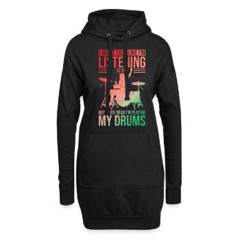 T-shirt de batteur avec des tambours uniques graphique parfait - Sweat-shirt à capuche long Femme - noir - Devant