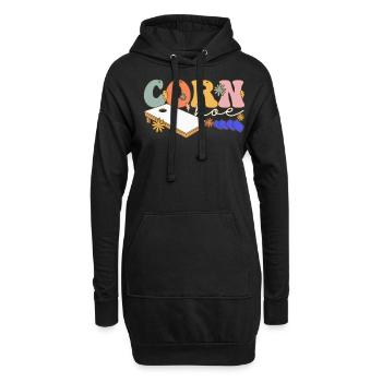 Groovy Femelle Cornhole Player Trou De Maïs - Sweat-shirt à capuche long Femme - noir - Devant