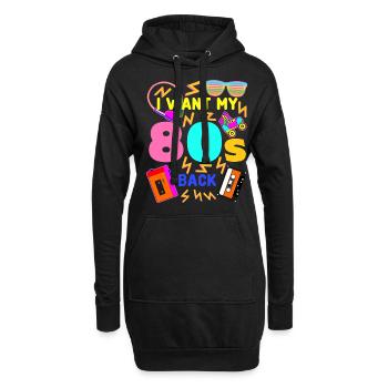 80s Retro Joke 1980 - Hoodie-Kleid - Schwarz - Vorne