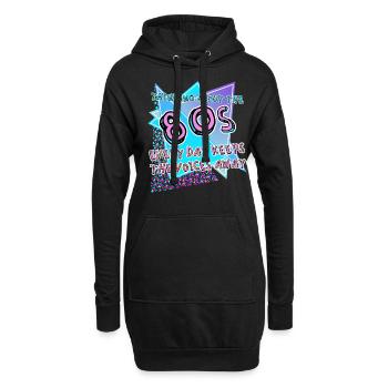 80s Retro Joke 1980 - Hoodie-Kleid - Schwarz - Vorne