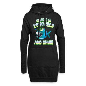 Be you! Selbstvertrauen, positiv Denken Motivation - Hoodie-Kleid - Schwarz - Vorne