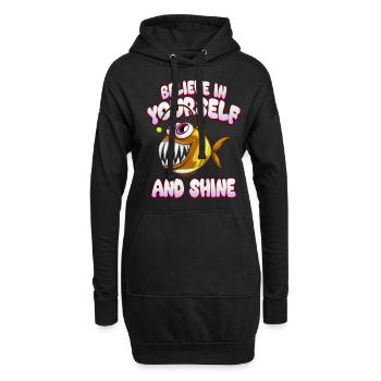 Be you! Selbstvertrauen, positiv Denken Motivation - Hoodie-Kleid - Schwarz - Vorne