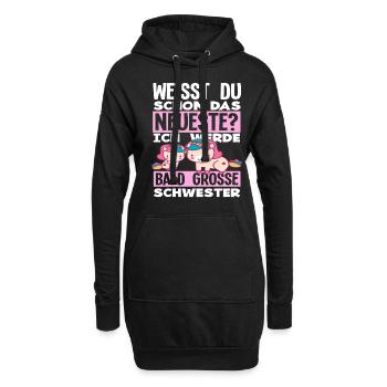 Ich werde Bald große Schwester Geburt Schwanger - Hoodie-Kleid - Schwarz - Vorne