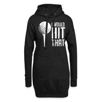 Balle de golf de club de golf - Sweat-shirt à capuche long Femme - noir - Devant