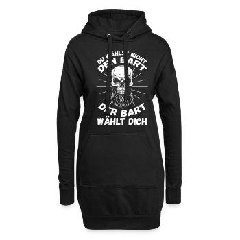 Bärtig Bartträger Schnurrbart Bart - Hoodie-Kleid - Schwarz - Vorne
