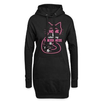 Katze Miezekatze Katzenliebhaber Katzenbesitzer Ka - Hoodie-Kleid - Schwarz - Vorne