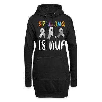 Lustige Legasthenie Bewusstsein Legastheniker - Hoodie-Kleid - Schwarz - Vorne