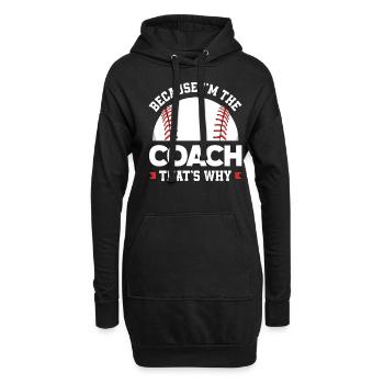 Lustiger Baseball - Hoodie-Kleid - Schwarz - Vorne