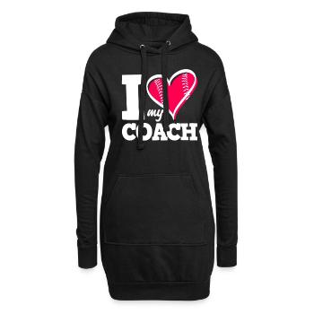 Lustiger Baseball - Hoodie-Kleid - Schwarz - Vorne
