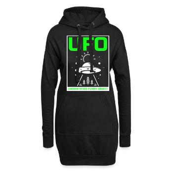 Alien, UFO, UAP, Space, Weltraum Flugobjekt - Hoodie-Kleid - Schwarz - Vorne