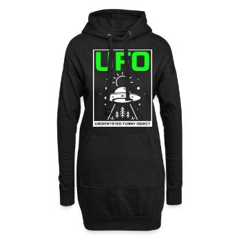 Alien, UFO, UAP, Space, Weltraum Flugobjekt - Hoodie-Kleid - Schwarz - Vorne
